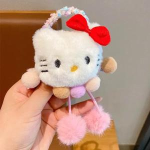 ZEEMIN Halloween Christmas Sanrio Hello Kitty Plush Hair Ropes Anime Cartoon Cute My Melody Kuromi Cinnamoroll Hair Accessories Girl&Child Holiday Gifts
