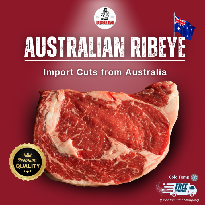 AUS Ribeye Steak 100% Grass-Fed Beef (Prime Steer) | เนื้อสเต็ก ริบอาย ...