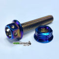 🏁 SKRU + NUT BRACKET EKZOS Y15 Y16 135LC HONDA RS RSX 🏁 ORIGINAL HENG THAILAND SCREW EXHAUST GOLD TITANIUM. 
