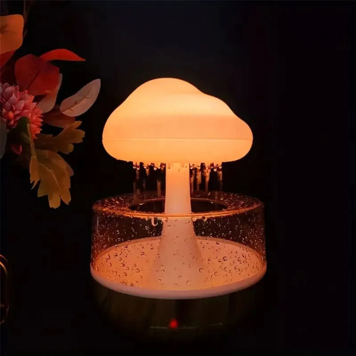 Xiaomi Rain Cloud Humidifier Rain Colorful Mushroom Cloud Raindrop  Atmosphere Lamp Night Light Essential Oil Humidifier Machine  lkfjjshhfgsdahgfdhshaj