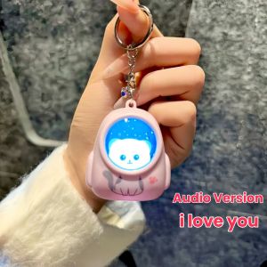 [Akan bersinar]Gantungan Kunci Backpack Cat/Gantungan Tas 3D/Gantungan kunci pasangan