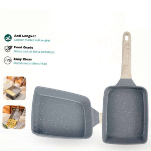 Wajan Frypan Telur Omelette Egg - Tamagoyaki Fry Pan Marble Anti Lengket Panci Persegi Cetakan Telur Pan goreng rumah tangga