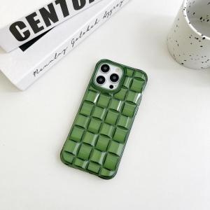 3D Cube Weave Pattern Clear Phone Case For iPhone 17 Air 16 15 14 13 12 11 Pro Max Plus Mini Matte Transparent Shockproof Cover