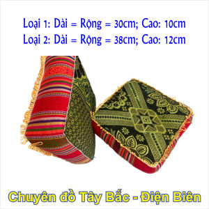 Đệm Ngồi Thổ Cẩm - Thủ Công Dân Tộc - Hoa Văn Truyền Thống - Lót Ngồi Bàn Trà - Vuông 30-38cm
