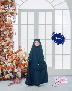 Gamis Anak Perempuan French Khimar Syifa Gamis Anak Set Hijab Bahan Airflow untuk usia 1-11 th
