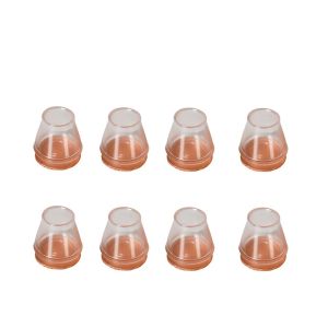 DEER 8pcs Round Chair Feet Cover Rubber Silicone Chair  Feet Pads Transparent Non-Slip Floor Protectors Furniture