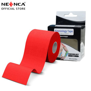 NEENCA Elastic Cotton Kinesiology Tape (Single Pack) Latex Free Water Resistant Tape for Muscles Joints Strain Injury Knee Muscle Pain Relief Sticker 5cm X 5m