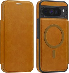 [Compatible with Magsafe] for Google Pixel 10 Pro XL Wallet Case PU Leather RFID Blocking 3 Cards Holder Magnetic Closure Flip Case for Pixel 10/10 Pro CasePixel 9 Pro XL CasePixel 9/9 Pro/9A/8 Pro/8