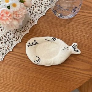 FWFHTP Hoạt hình dễ thương Đế lót ly vải hình thú Cách nhiệt Hình thú Tấm lót ly bằng vải Dễ thương Chống bỏng Đế lót ly vải hình động vật Trang chủ