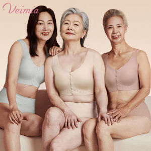 Veimia Comfortable Bra Top Front Closure Tank Bra Breathable Ventilation Holes Womens Intimate Apparel