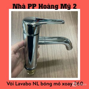 Vòi Lavabo vòi rửa mặt Nóng Lạnh Bóng cao 20cm mỏ Xoay Bi thân đúc nặng 1kg3