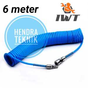 Original IWT SELANG RECOIL PU 6M 9M MOLLAR UNTUK ANGIN COMPRESSOR SPIRAL 6 METER 9 METER SELANG POMPA COIL TUBING 8X5 PU CACING 6METER 9METER