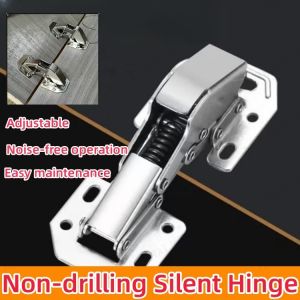 jiketai Non-drilling Silent Hinge Repair Kit Cabinet Soft-Closing Hinge Full Overlay Hinge