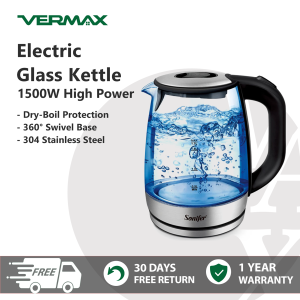 Sonifer electric kettle heater kettle Glass 1500W High Power Light Cordless water boiler heater