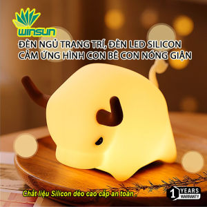 Đèn ngủ silicon cảm ứng  đèn ngủ trang trí hình con bê con nóng giận Winsun