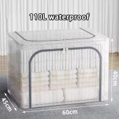 Large Capacicy Clothes Storage Organizer Waterproof Folding Clothes Storage Box Breathable Folding Clothes with Locker Steel Oxford Clothes Organizer Dustproof and Moisture-proof Wardrobe Storage Box#cd023