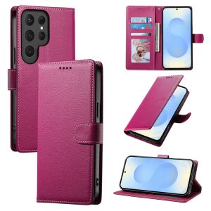 Ốp cho Samsung Galaxy S25 S24 S23 S22 S21 S20 Ultra / Samsung S25 S24 S23 S22 S21 S20 Plus / Samsung S24 S23 S21 S20 FE vỏ điện thoại sang trọng ví da từ tính khe cắm thẻ vỏ lật bảo vệ doanh nhân