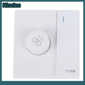 [Nicoles] 220V Universal Adjustment Ceiling Fan Speed Control Switch Wall Button Dimmer