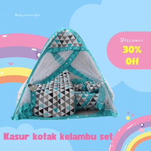 Kasur Kotak Set Kelambu Bayi