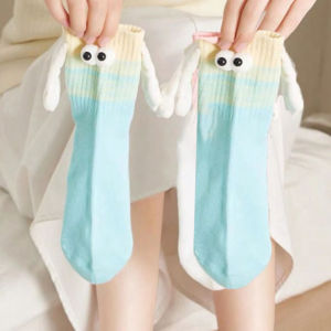 Fashion couple holding socks gradient design sense trendy cute socks good friend birthday gift