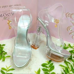 Giày cao gót quai trong gót trong 14cm gót trụ chắc chắn đúp trước cao 4cm dễ đi nhẹ êm chân dễ phối đồ