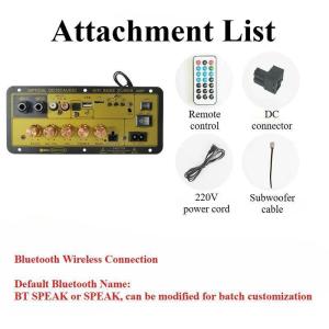 【24h Shipment】NEW D30-II/GD100 Bluetooth Amplifier Board AC 220V (Home) / DC 12V-24V (Car) High Power Digital Display Amplifier with Microphone Input USB Remote & Smartphone Control Cable Radio for 8-12inch Speaker