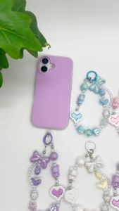 New Style Short Wrist Strap Phone Lanyard with Heart Bear Charm Crystal Diamond Beaded Chain for Phone & Earphone Case