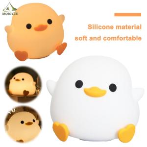 【Local Shipment】 Silicone Duck Pat Night Light Simple Touch Lamp Eye Caring Dimmable Bedside Lamp USB Rechargeable for Home Bedroom Decor