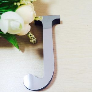 A-Z Silver 3D Mirror Letters Wall Stickers for Logo Name Wedding Love Letters DIY Alphabet English Wall Decor Mural Home Decoration