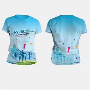 Mens T shirt Outdoor Fitness Run Sports T-Shirts Summer New Casual Womens Short Sleeve Tops Fashion 3D Gradient Harajuku Tops h260527