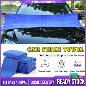 Soft Absorbent Car Wash Cloth Car Auto Care Microfiber Cleaning Cloth Car Wash Dry Clean Polish Cloth Towels Duster Kain Biru