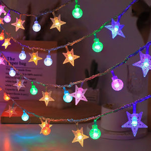 VIVOLILV Fast Delivery Shipping📦Solar String light Outdoor Waterproof 100 LED Christmas Crystal ball for Patio bulb Lights With Solar Panel Original Flash Fairy Garden Party Camping Garland Lamp Porch Wedding Party Decoration lamp