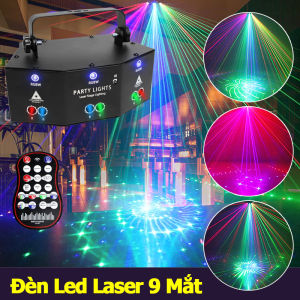 Đèn Led Laser 9 mắt đèn Laze sân khấu vũ trường phòng karaoke KTV tiệc sinh nhật đám cưới