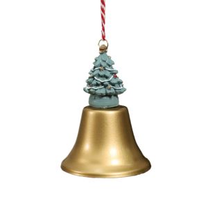 DREAMES Iron Christmas Bell Pendant Antique DIY Xmas Tree Pendant Christmas Tree Ornaments Handmade Christmas Tree Hanging Bells Window Hanging Decor