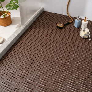 Arrow Bath Mat Square PVC Waterproof Mat Bathroom Anti-Skid and Leak Proof DIY Bathroom Floor Shower Mat