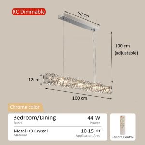 Crystal Chandelier Living Room Hanging Lamps Modern Design Tri Color Ceiling Pendant Lights Kitchen