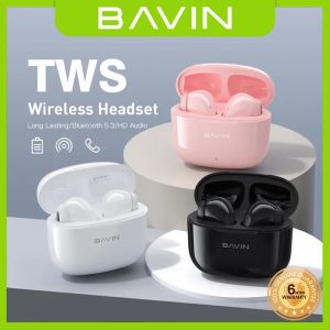 BAVIN BA56 Earbuds TWS Wireless Bluetooth 5.3 Earphone Stereo Audio Sound Earbuds Touch Control Headset for Sports Game Business