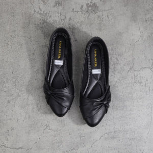 Sepatu Flatshoes Wanita HR50 Hitam Formal Casual Empuk Nyaman