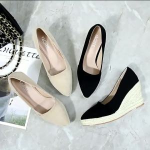 Women Fashion Wedge Heel Shoes 2022 New Shallow Mouth Pointed Toe Platform Shoes㏇0702