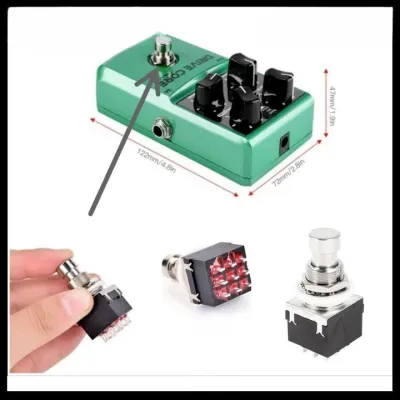 Saklar Switch Pedal Effects Injak Foot Push 3PDT 9 Pin Bypass Black