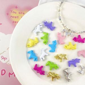 Salime 5Pcs Macaron Color Pendants Horse Animal Pendant Charms Handmade Necklace Earrings Accessories Diy Jewelry Making Findings