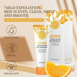 GMEELAN Gel Pembersih Wajah Exfoliating Orange dengan Gluta & Ekstrak Buah - Pencerah & Menghilangkan Komedo