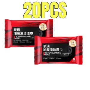 【New Arrivals】100PCS Car Glass Cleaning Wipes 10Pcs/Bag Car Glass Degreasing Film Wet Wipes Auto Leather Interior Renovation Plastic Cleaning Tool Windshield Oil Film/Watermark Remover Portable Window Glass Cleaner