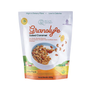RICUS SECRET Granolyfe - Sereal Oat Gandum Granola Salted Caramel Dengan Stevia (1 Pouch)
