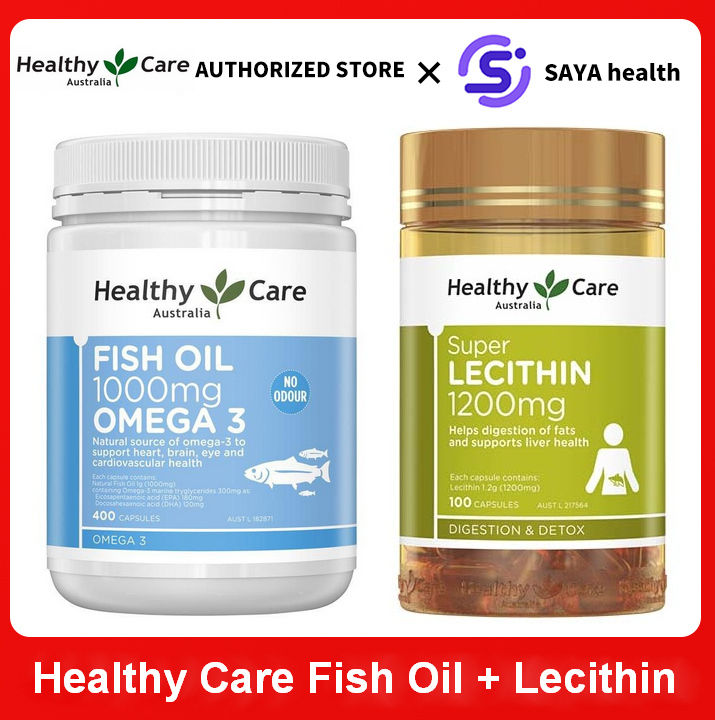 Healthy Care Super Lecithin 1200mg 100 Capsules + Odourless Omega3