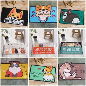 🔥Ready Stock🔥Anti Slip Floor Mat Cat Dog [40X60cm] Bathroom Entrance Carpet 可爱抹脚布 Alas Kaki Hisap Air Kucing