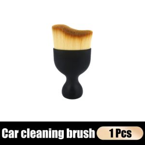 Car curved detail brush car interior cleaning tool soft bristle brush for cleaning air conditioning vents car crevice dust removal brush
