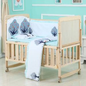 เตียงนอนเด็ก เตียงไม้สำหรับเด็ก พร้อมชุดฟูก+มุ้ง เตียงนอนไม้