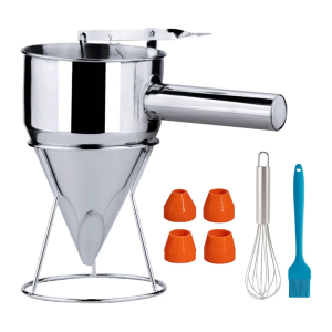 Cake Batter Dispenser Batter Funnel Stainless Steel Texture Suitable for Cupcakes and Waffles Features Adjustable Flow