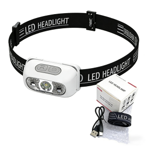 A-charming Headlamp flashlight Waterproof USB Rechargeable Motion Sensor 4 levels of brightness super bright
